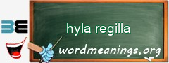 WordMeaning blackboard for hyla regilla